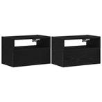 Zwevende Nachtkastjes (2) Zwart | OP=OP | Top Deal!, Huis en Inrichting, Slaapkamer | Nachtkastjes, Verzenden, Nieuw, 45 tot 65 cm