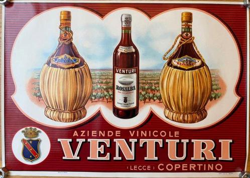 Anonymous - Poster Pubblicitario Vini Venturi Lecce (AFTER), Antiek en Kunst, Kunst | Tekeningen en Fotografie