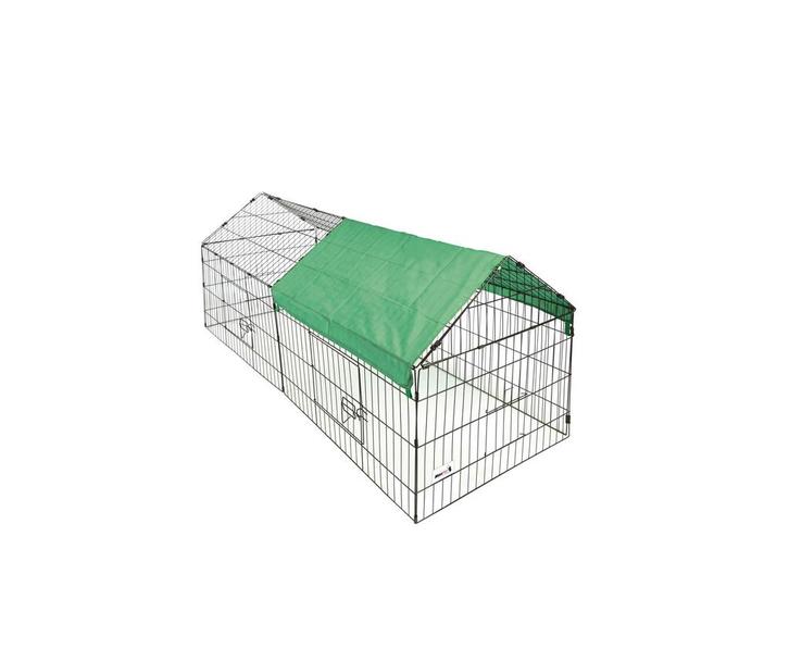 MaxxPet Konijnenhok - Konijnenren met Zonnescherm 185x75x..., Dieren en Toebehoren, Knaagdieren en Konijnen | Hokken en Kooien