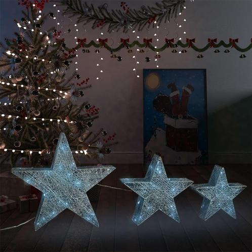 vidaXL Étoile de décoration de Noël 3 pcs LED Extérieur, Divers, Noël, Neuf, Envoi