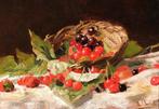 Louis Dubois (1830–1880) - Still life of cherries, Antiek en Kunst