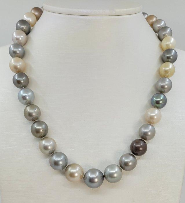 Halsketting 10.2x14.4mm multi Tahitiaanse parels, Handtassen en Accessoires, Kettingen