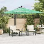 vidaXL Parasol met stalen paal 269x269x235 cm groen, Tuin en Terras, Verzenden, Nieuw