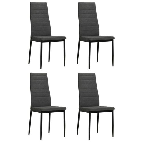 vidaXL Chaises Ã  manger lot de 4 gris foncÃ© tissu, Huis en Inrichting, Stoelen, Verzenden