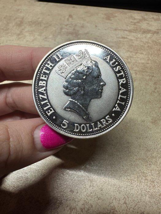 Australië. 5 Dollars 1991 Kookaburra, 1 Oz (.999) (Zonder, Timbres & Monnaies, Monnaies | Europe | Monnaies non-euro
