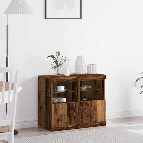 vidaXL Buffetkast met LED Verlichting Oud Hout 81x37x67 cm, Huis en Inrichting, Kasten | Dressoirs, Nieuw, Verzenden