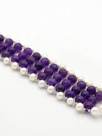 Armband - 18 karaat Witgoud Amethist - Parel, Nieuw