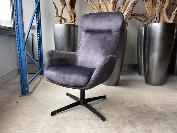 Veiling - Draaifauteuil Wenen - Velours - Grijs - antraciet, Huis en Inrichting, Fauteuils, Nieuw
