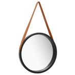 vidaXL Wandspiegel met band 40 cm zwart, Maison & Meubles, Accessoires pour la Maison | Miroirs, Verzenden