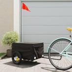 vidaXL Fietstrailer 30 kg ijzer zwart, Fietsen en Brommers, Fietsaccessoires | Aanhangwagens en Karren, Verzenden, Nieuw