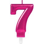 Kaars 7 Jaar Roze 8cm, Verzenden, Nieuw
