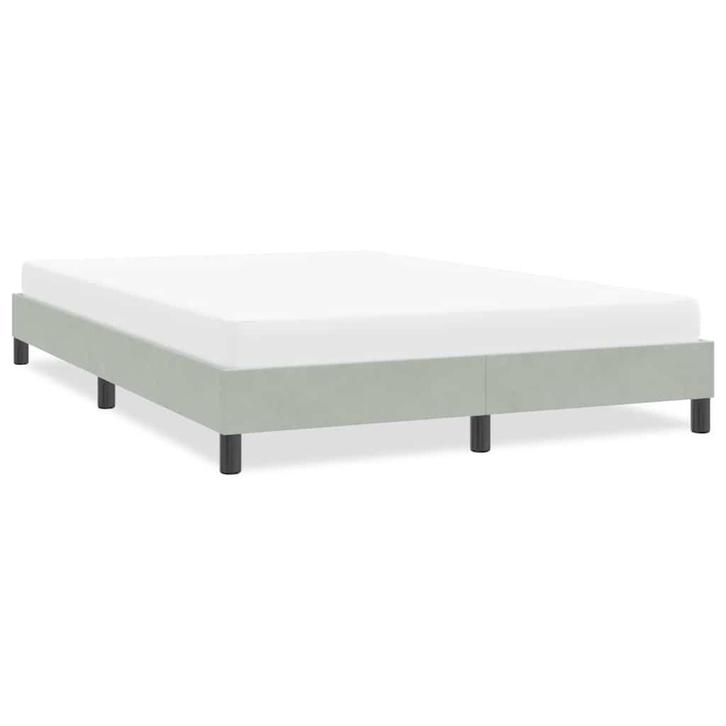 vidaXL Bedframe zonder matras 160x210 cm fluweel lichtgrijs, Huis en Inrichting, Slaapkamer | Bedden, Nieuw, Verzenden