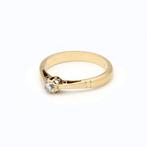 Ring - 14 karaat Geel goud - Diamant/ Solitair ring, Handtassen en Accessoires, Ringen, Nieuw