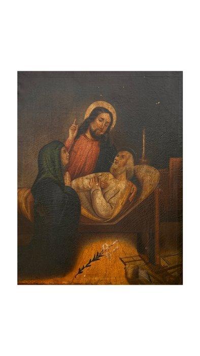 École européenne (XIX) - Death of Saint Joseph, Antiek en Kunst, Kunst | Schilderijen | Klassiek