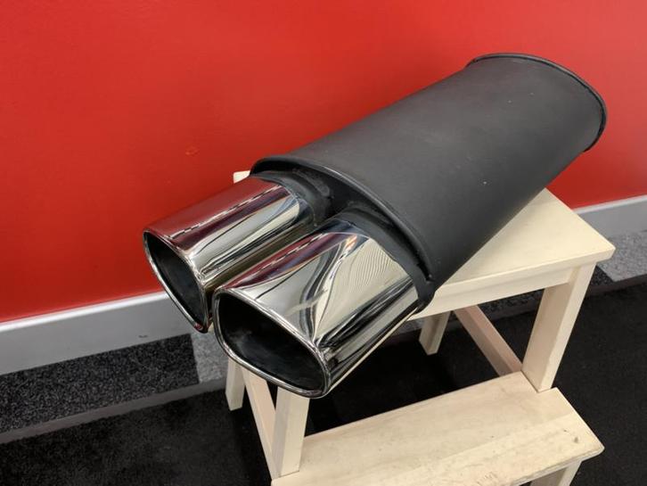 Einddemper xl universeel met dubbel ovaal 95x70mm rvs eind, Auto-onderdelen, Uitlaatsystemen, Nieuw, Ophalen of Verzenden