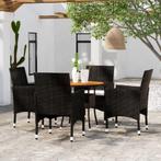 vidaXL 5-delige Tuinset poly rattan zwart, Tuin en Terras, Verzenden, Nieuw, Tuinset