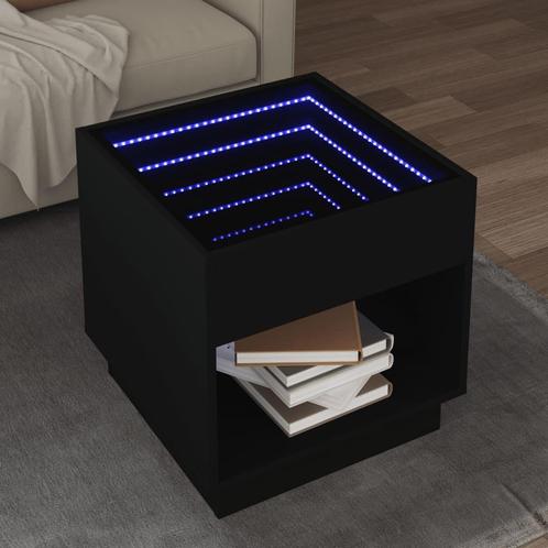 vidaXL Salontafel met Infinity LED 50x50x50 cm zwart, Huis en Inrichting, Tafels | Salontafels, Nieuw, Verzenden