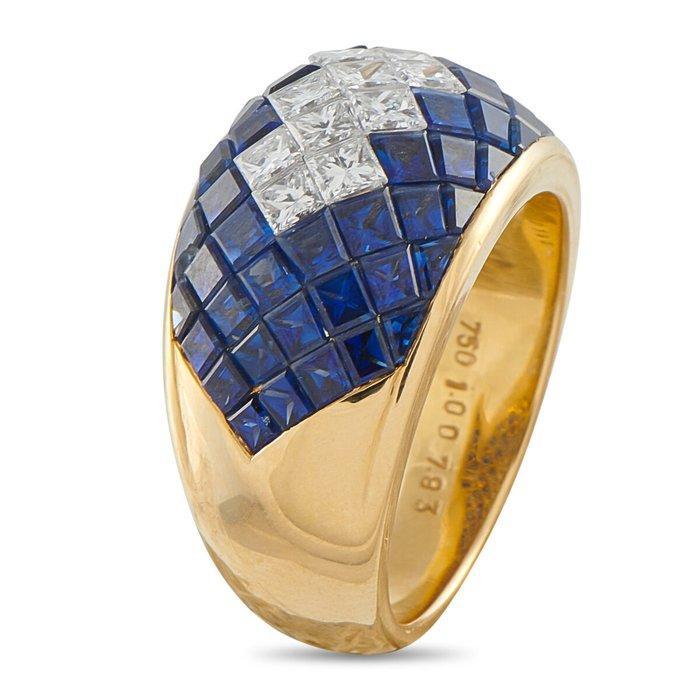 Bague - 18 carats Bague en or jaune 18 carats avec diamant, Bijoux, Sacs & Beauté, Bagues