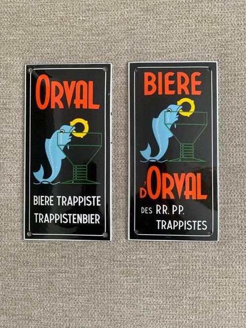 Enseigne en émail (2) - Émail, emaillebord Orval, Antiek en Kunst, Antiek | Wandborden en Tegels