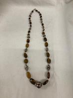 Chaîne en œil de tigre - Argent, pierre œil de tigre - Inde, Antiquités & Art