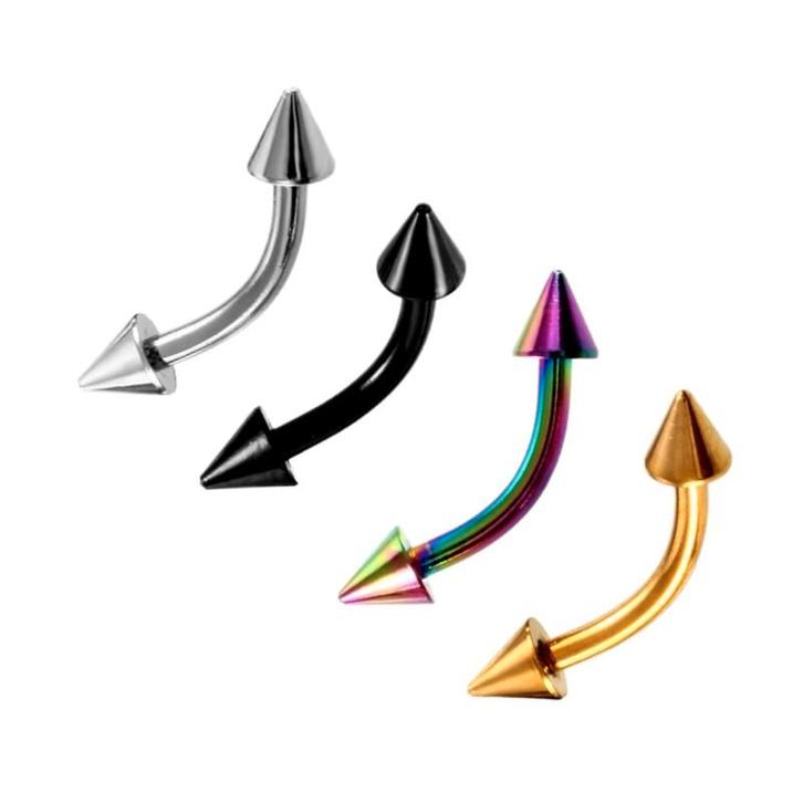 Fako Bijoux - Wenkbrauw Piercing - Spike - 3mm - Set - 4, Handtassen en Accessoires, Piercings, Verzenden