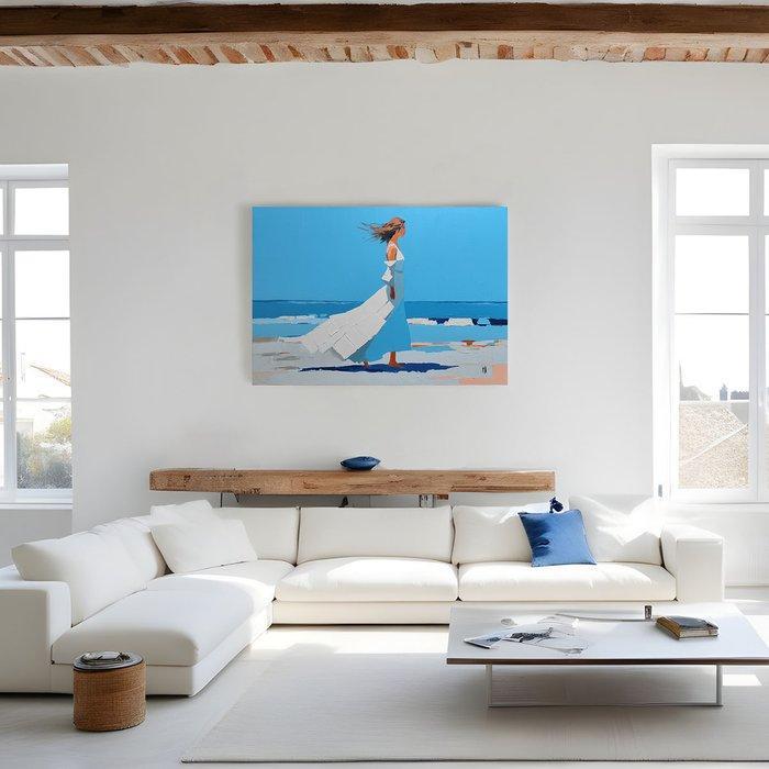 Virginie Schroeder - Robe au vent blanc XL, Antiek en Kunst, Kunst | Schilderijen | Modern