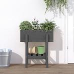 vidaXL Plantenbak 62x30x69 cm massief grenenhout grijs, Tuin en Terras, Verzenden, Nieuw