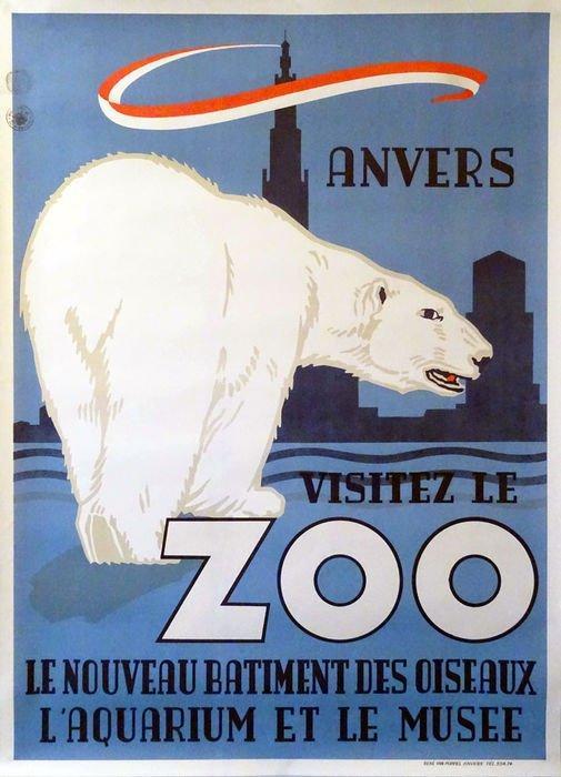 René Van Poppel - Anvers: Visitez le ZOO - jaren 1950, Antiquités & Art, Art | Dessins & Photographie
