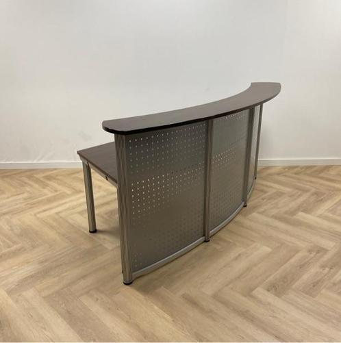 Tweedehands balie met bureau (hxbxd) 110x250x115 cm, donker, Zakelijke goederen, Kantoor en Winkelinrichting | Kantoormeubilair en Inrichting