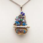 Ketting met hanger - Goud verguld + emaille - China - Midden, Antiek en Kunst