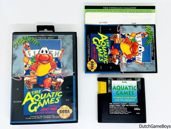 Sega Genesis - The Aquatic Games - Starring James Pond And T, Games en Spelcomputers, Spelcomputers | Sega, Gebruikt, Verzenden