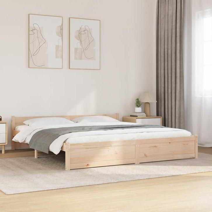 vidaXL Bedframe massief hout 180x200 cm, Huis en Inrichting, Slaapkamer | Bedden, Nieuw, Verzenden