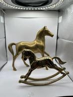 Sculpture, 2 Cheval - 17 cm - Laiton