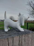 Statue, ceramic dachsund white - 21 cm - Céramique, Antiek en Kunst