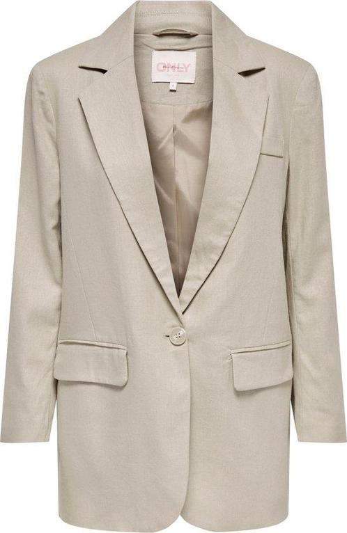 ONLY blazer maat xs ONLCARO-LANA L/S OVS LIN BLAZER TLR N..., Kleding | Dames, Jassen | Winter, Nieuw, Verzenden