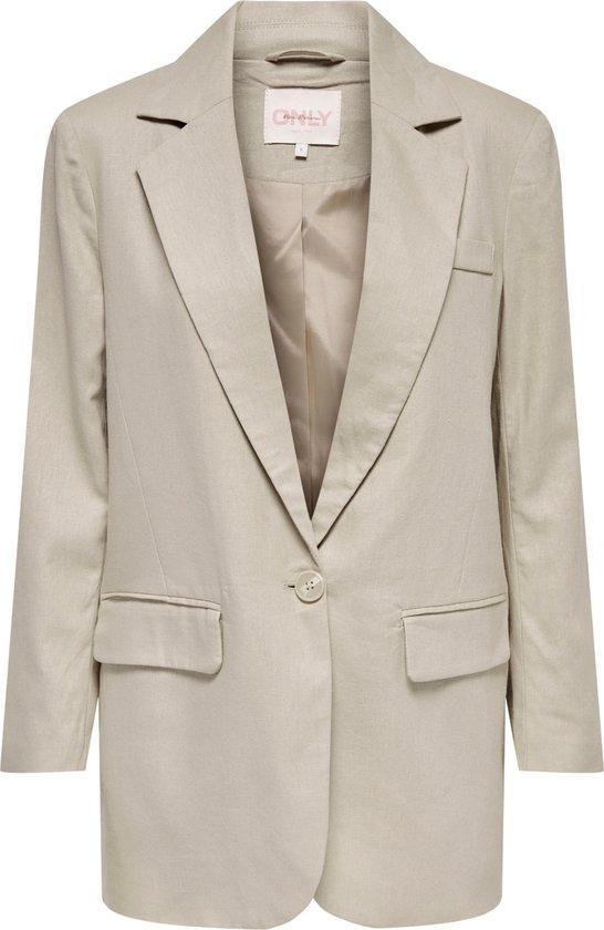ONLY blazer maat xs ONLCARO-LANA L/S OVS LIN BLAZER TLR N..., Kleding | Dames, Jassen | Winter, Nieuw, Verzenden