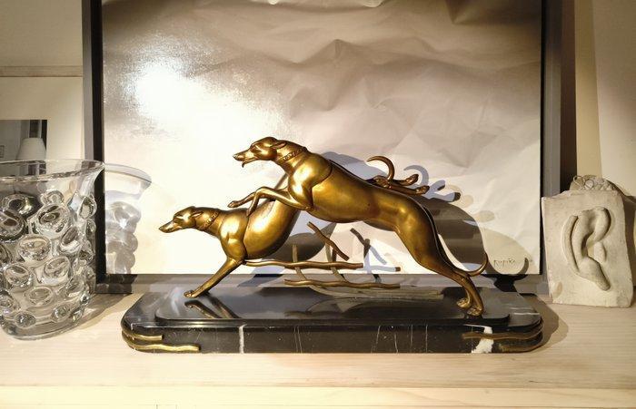 Irenée Rochard - sculptuur, Course de lévriers - 27 cm -, Antiek en Kunst, Kunst | Designobjecten