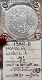 Roemenië. Carol I. 5 Lei 1880 B / Engraver name near rim