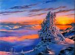 Sergey Kolodyazhniy (XX-XXI) - Sunrise in winter mountains, Antiek en Kunst