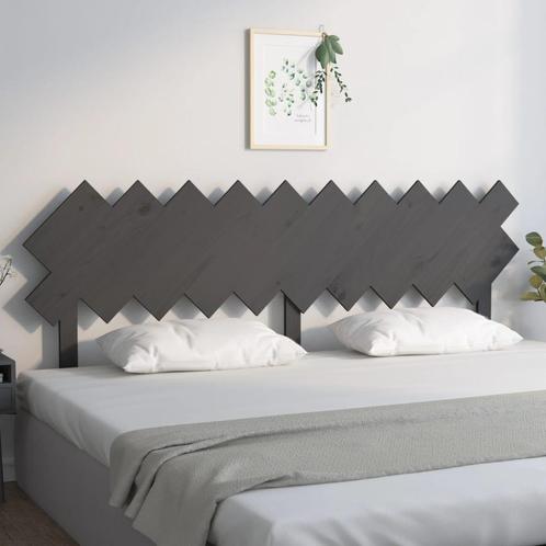 vidaXL Hoofdbord 196x3x80,5 cm massief grenenhout grijs, Huis en Inrichting, Slaapkamer | Bedden, Nieuw, Verzenden