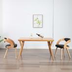 vidaXL Eetkamerstoelen 2 st gebogen hout en kunstleer, Verzenden, Nieuw