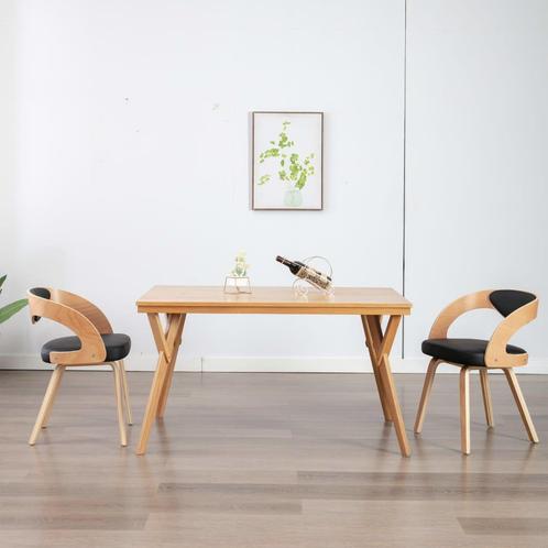 vidaXL Eetkamerstoelen 2 st gebogen hout en kunstleer, Huis en Inrichting, Stoelen, Nieuw, Verzenden