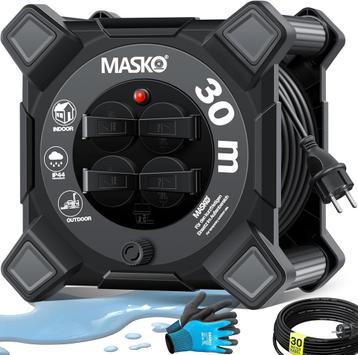 Masko® Kabelhaspel 20 m, verlengkabel met geaarde stopcontac beschikbaar voor biedingen