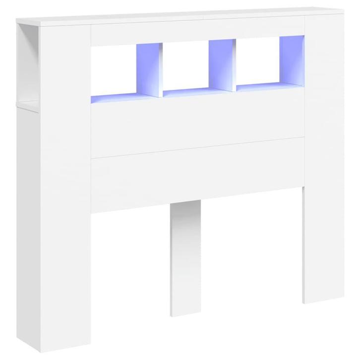 Hoofdeinde LED 120cm Wit - Retour Deal - 57% Korting!, Huis en Inrichting, Slaapkamer | Bedden, 120 cm, 200 cm, Wit, Nieuw, Hout