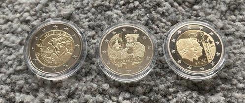België. 2 Euro 2020/2021 (3 coins) Proof (Zonder, Postzegels en Munten, Munten | Europa | Euromunten