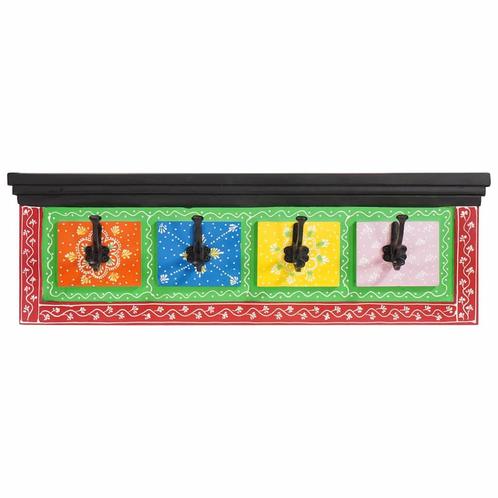 vidaXL Kapstok Zwart 80 x 25 x 2 cm Bewerkt hout, Huis en Inrichting, Kasten | Kleerkasten, Nieuw, Verzenden