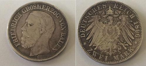 Duitsland 2 Mark Friedrich I Baden 1898 G ss-/ss/vz J 028..., Timbres & Monnaies, Monnaies | Europe | Monnaies non-euro, Envoi