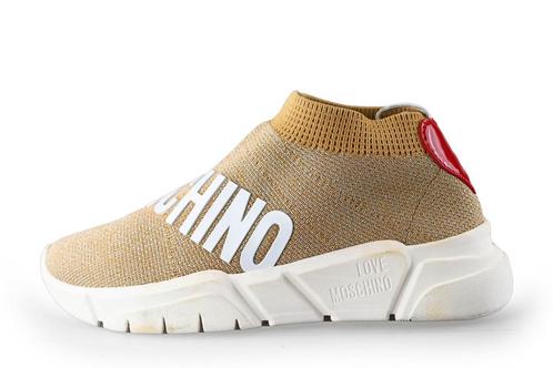 Love Moschino Instappers in maat 37 Beige | 5% extra korting, Kleding | Dames, Schoenen, Beige, Zo goed als nieuw, Instappers