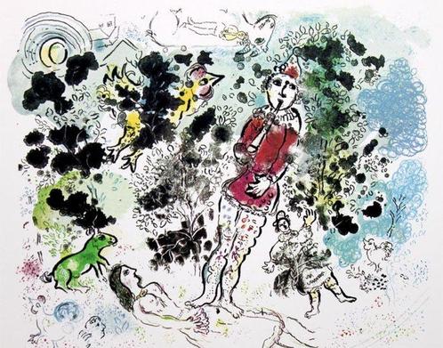 Marc Chagall (after) - Clown with the flute, Antiquités & Art, Antiquités | Autres Antiquités