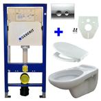 Geberit UP 100 + Neptunus WC +Ultimo zitt + Delta 21 gl.chr, Doe-het-zelf en Bouw, Sanitair, Ophalen of Verzenden, Nieuw